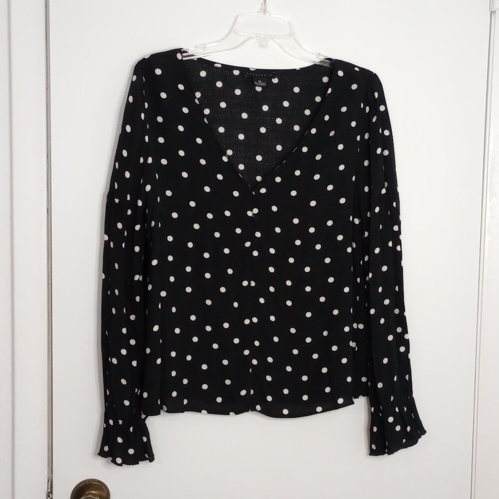 Sanctuary Alma Black & White Polka Dot Boho Blouse